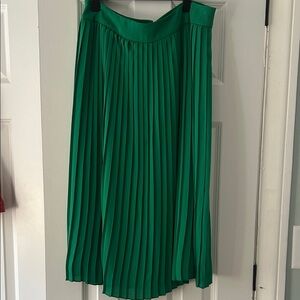 J. Crew Vibrant Green Pleated Skirt